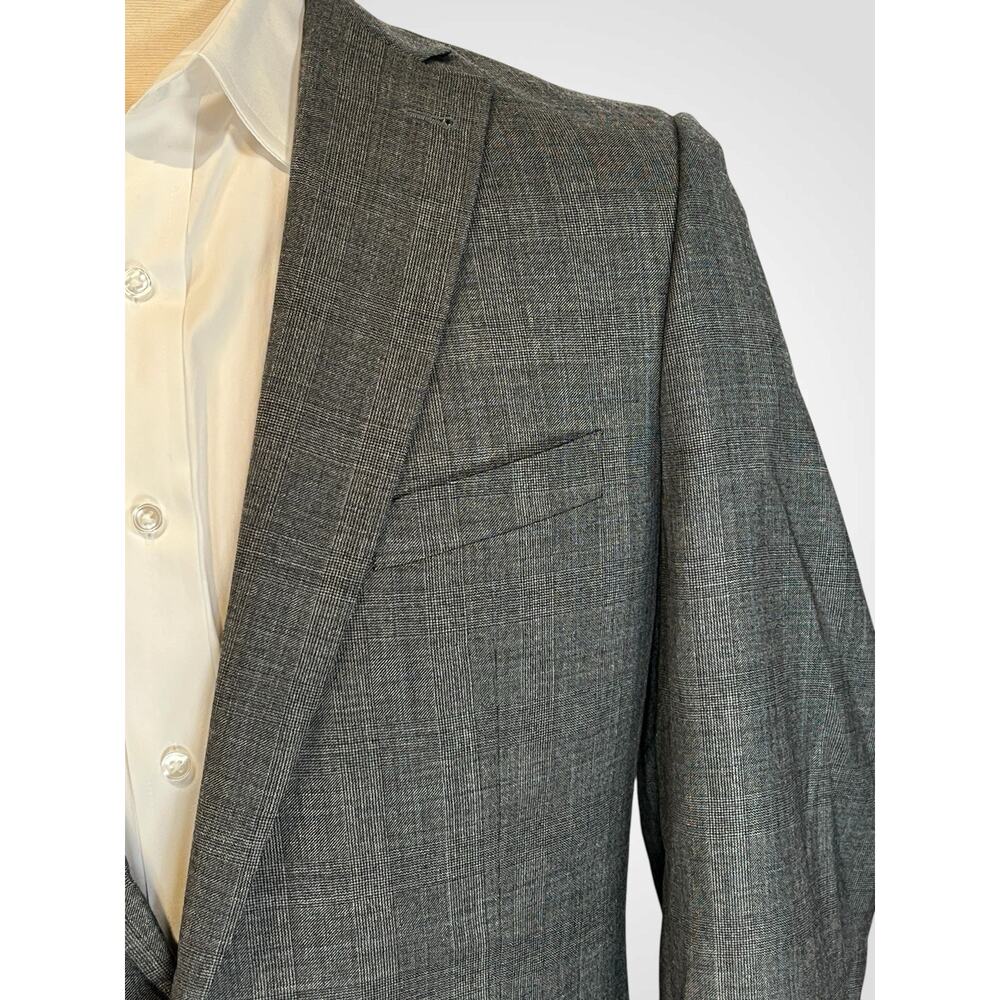 New Joseph Abboud Mens 40-42L Gray Blue Plaid Blazer Suit Jacket NWOT - Picture 7 of 15